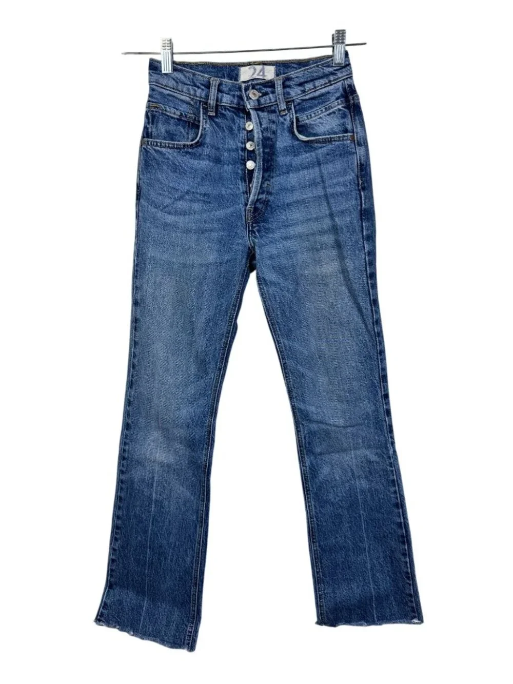 Free People French Girl Flare Jeans size 24 Blue Denim Western Cowgirl Country
